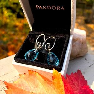 Gorgeous Sparkle! Pandora Sterling Drop Earrings